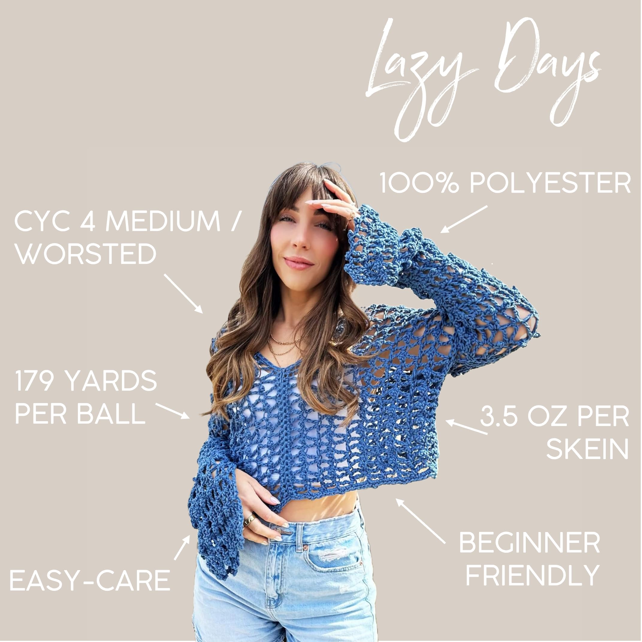 Lion Brand Lazy Days włóczka dla początkujących do robienia na drutach, szydełkowania i rękodzieła, lukrecji, 1 opakowanie