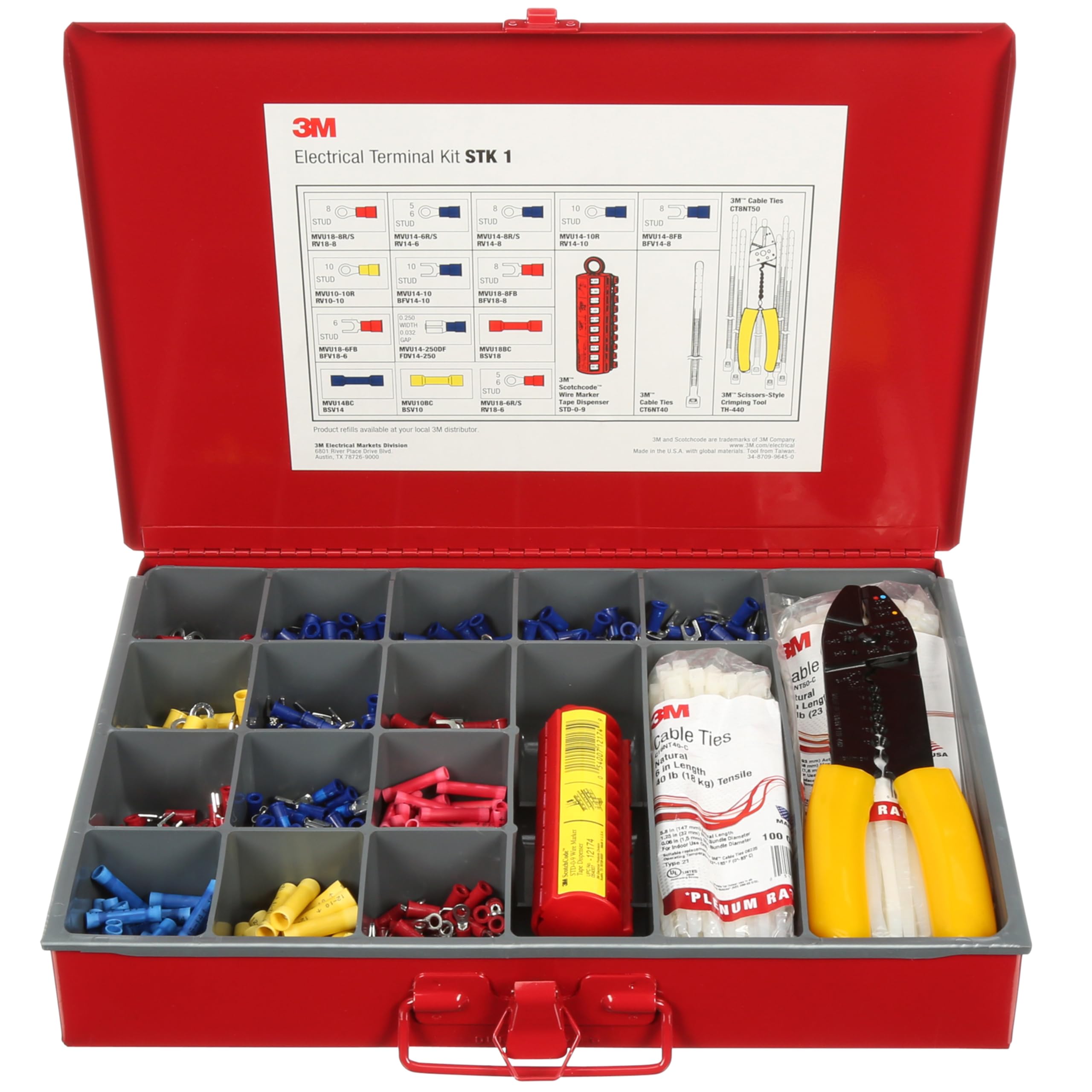3M Scotchlok STK-1 - Kit terminali in metallo resistente, colore: rosso