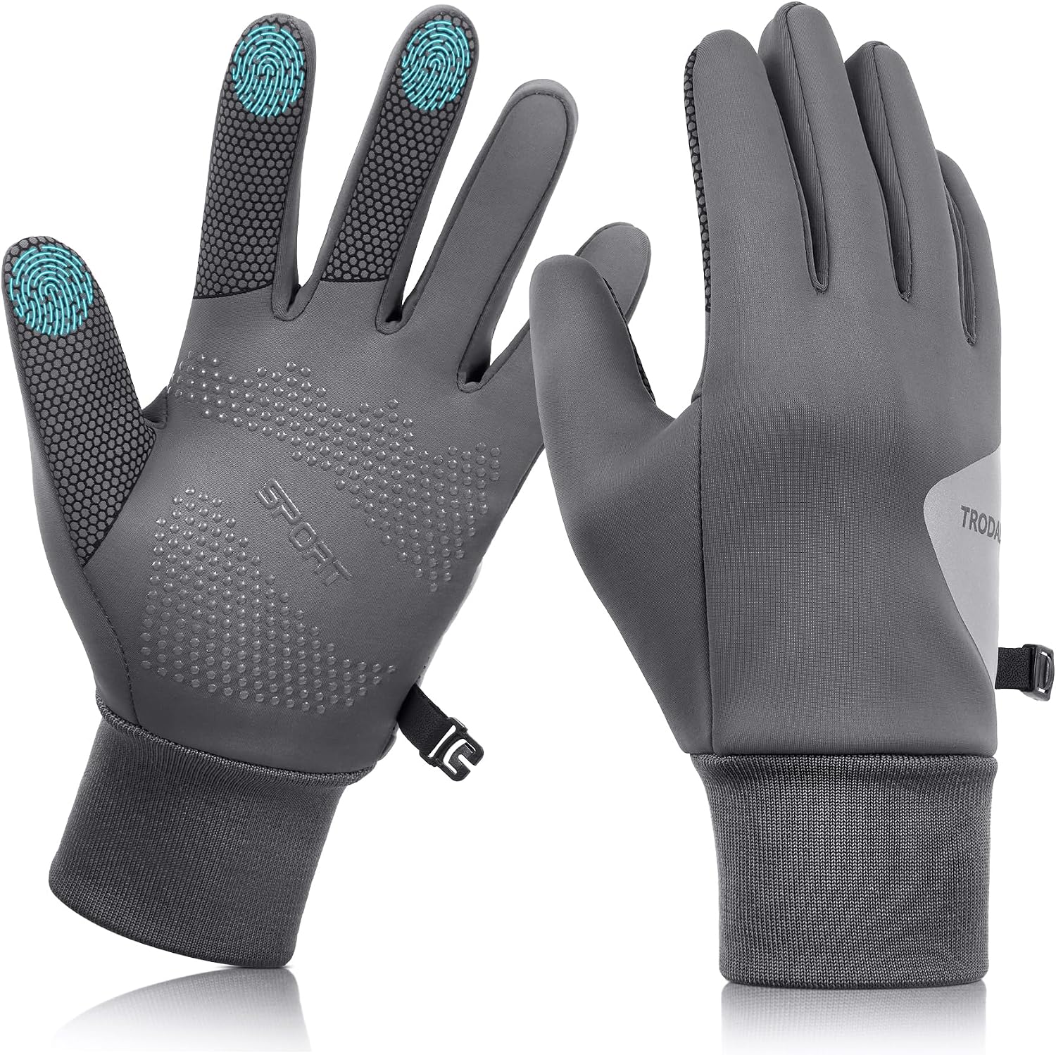 Winter Gloves for Men Women Lightweight Reflective Sports Gloves Touchscreen Anti-Slip Warm Glove for Running, Cycling