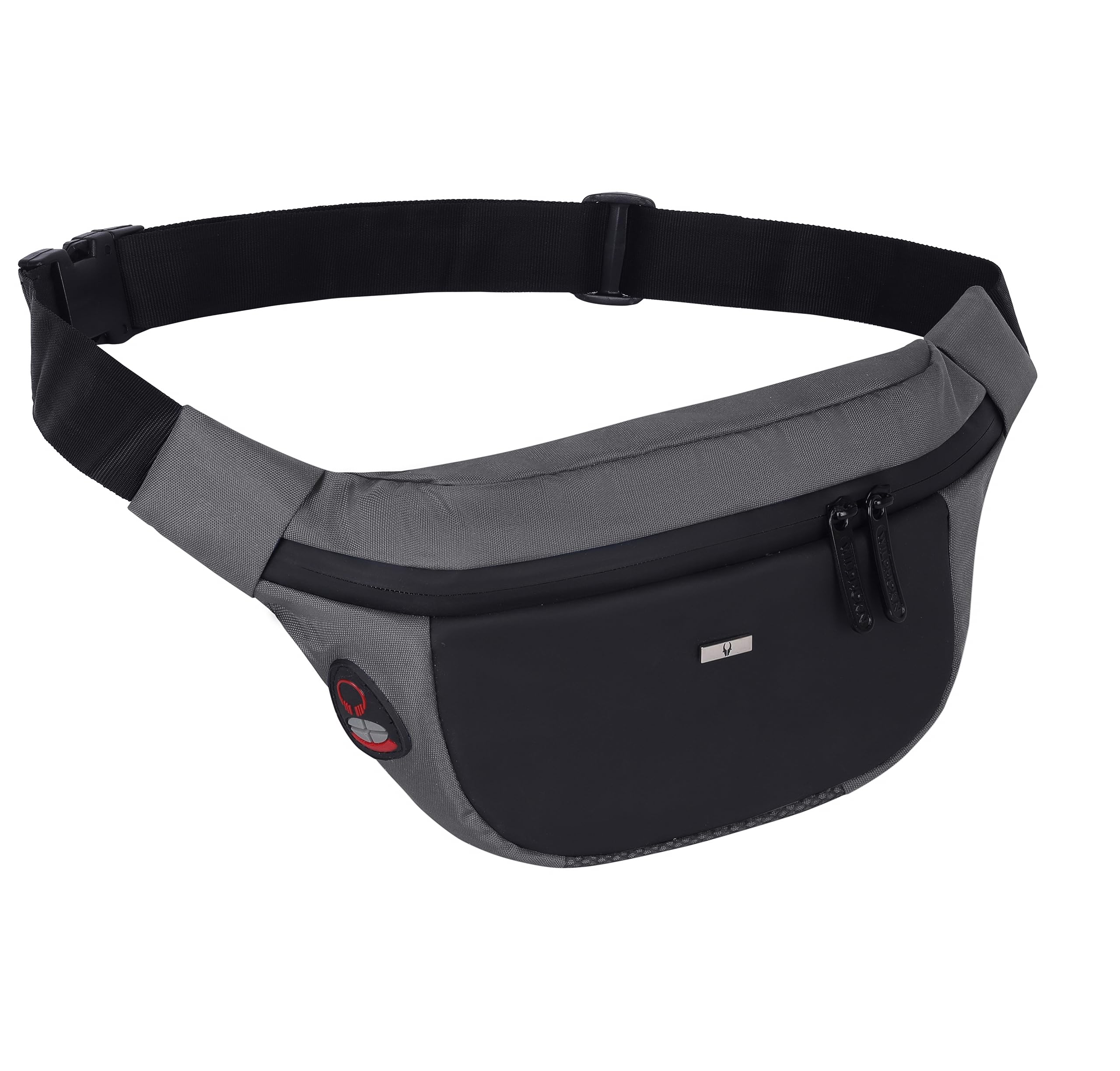 WILDHORN 2.4L Waist Bag for Men Women I Headphone Hole I Ultra Strong Stitching, Sturdy Zippers, Waterproof, Fanny Pack for Hiking Travel Camping Running Sports with Adjustable Strap (Grey) (B0CG1ZNW69) Amazon Price History, Amazon Price Tracker