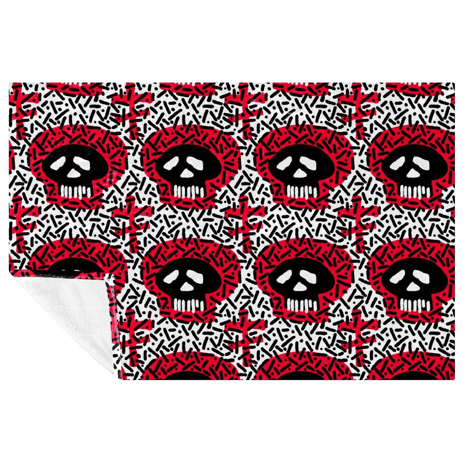 Couverture crânes imprimés plaid vintage chaud canapé lit