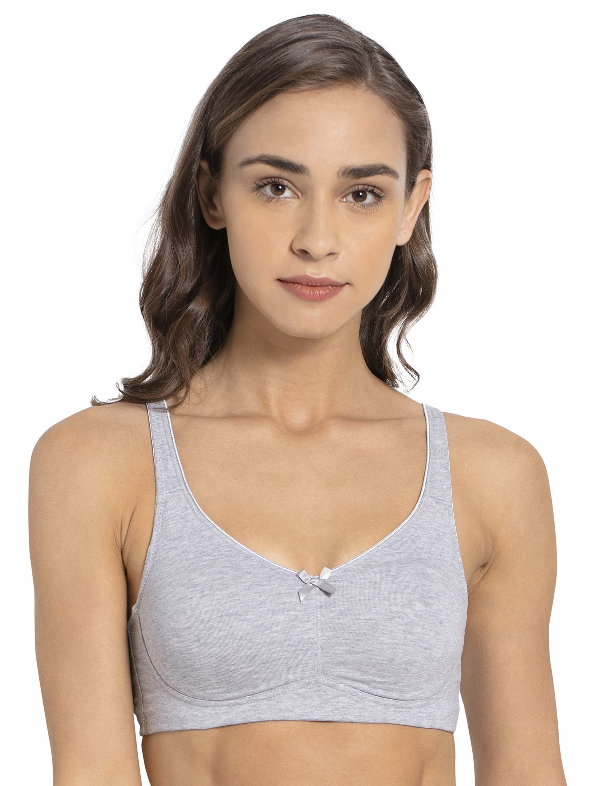 Jockey FE41 Women's Everyday Bra | Wirefree | Non Padded | Full Coverage | Concealed Shaper Panel | Super Combed Cotton Elastane Fabric