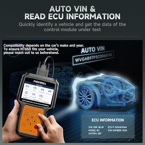 Miniatura 6 de FOXWELL NT650 Elite Car Engine ABS SRS OBD2 Lector de código de diagnóstico Herramienta de escaneo bidireccional completo con aceite de