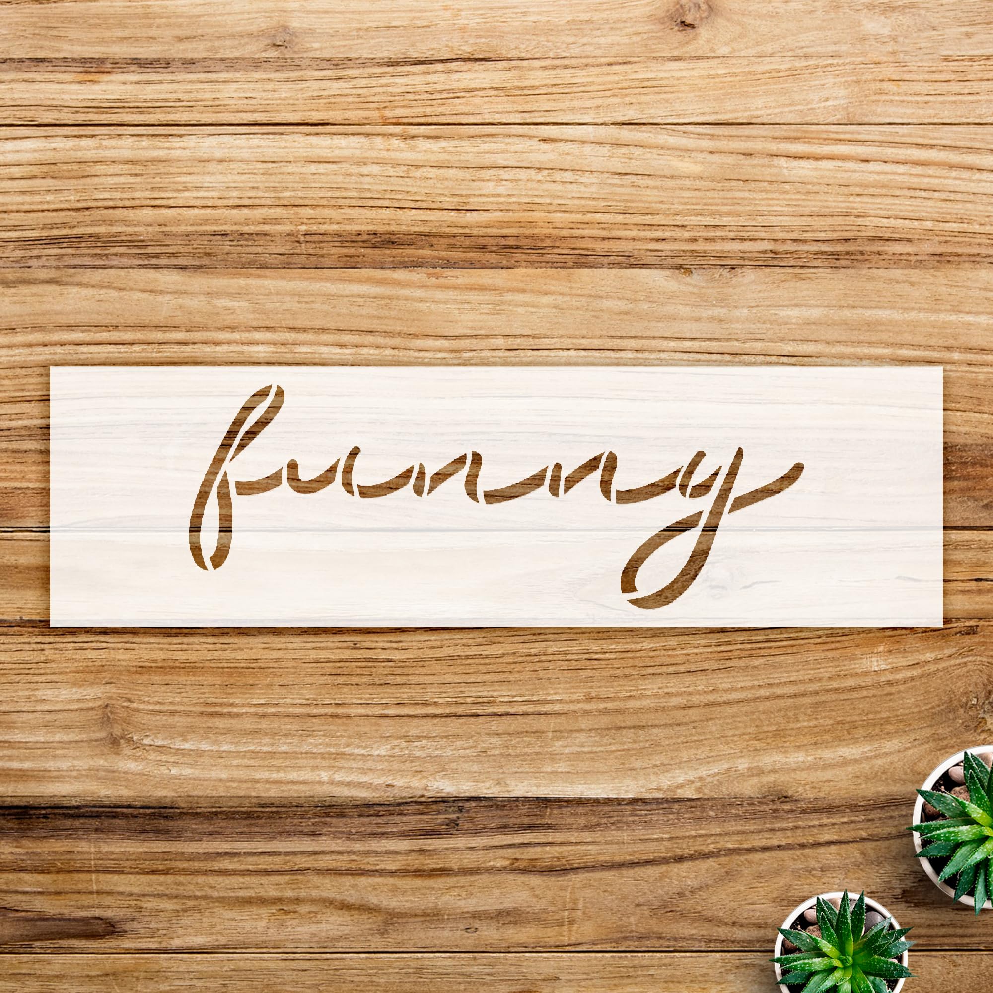 Funny Cursive Script Stencil for Home Decor and Crafts, DIY Dainty Humor Quote Template for Wood, Walls, and More - Size A4 (11.0