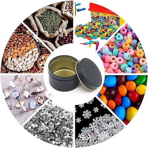 Miniatura 9 de 48 latas de 5 onzas con tapas, tarros decorativos redondos de metal a granel, recipientes reutilizables para hacer velas, suministros de