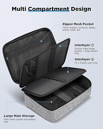 Miniatura 53 de Zannaki - cartuchera de gran capacidad para marcadores, lápices, lapiceras, papeles y sobres de carta, portador para billetera, diario, secundaria