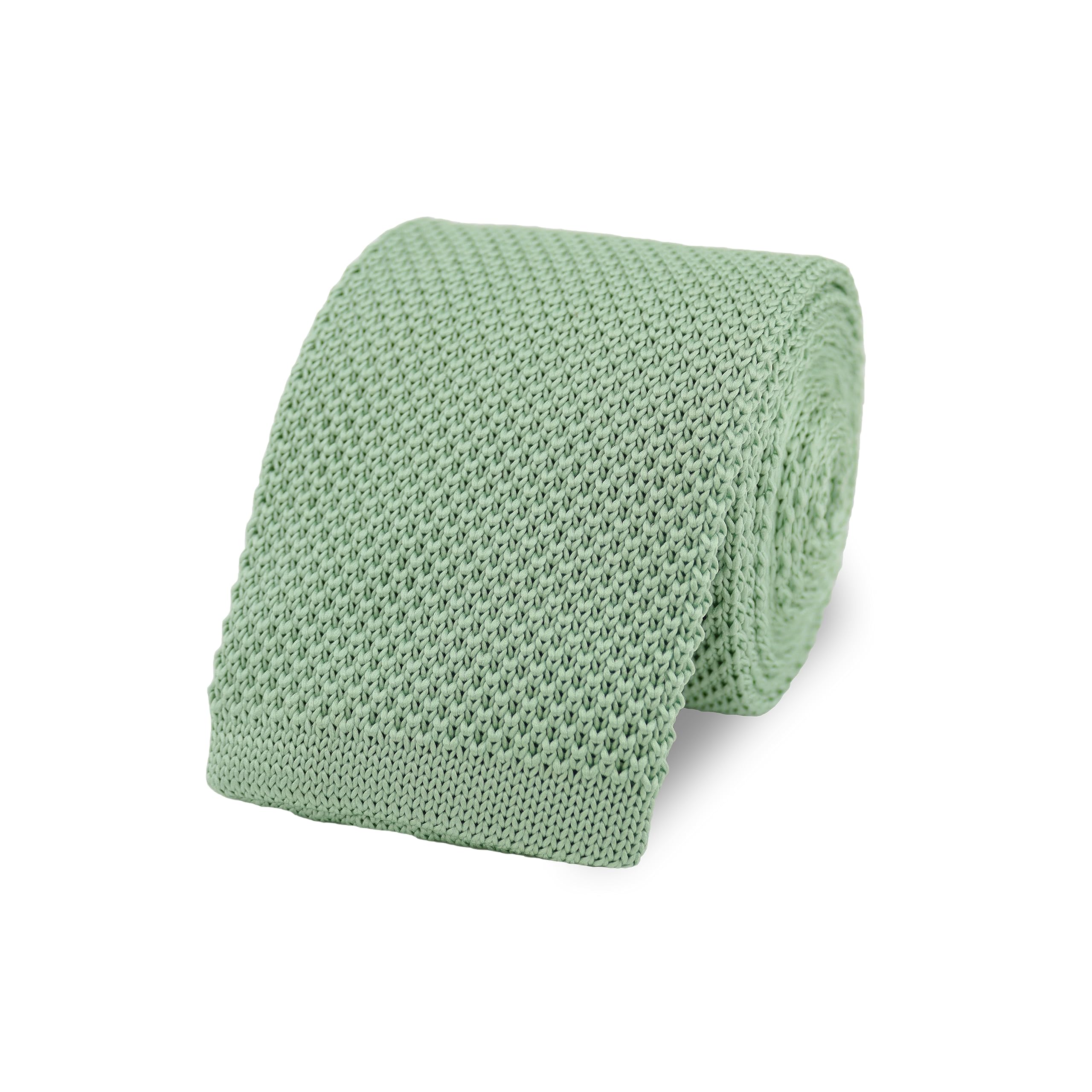 The Gents Lab Men's Sage Green 100% Polyester Square End Knitted Neck Tie (Sage Green)