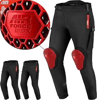 SHIMA AKIRA Motorrad Hose Herren Damen mit Protektoren AIRFORCE Knieprotektoren Motorradhose Sommer Protektorenhose Urban Touren Stretch Luftig Verstärkte Schützend (Unisex, Schwarz, M)