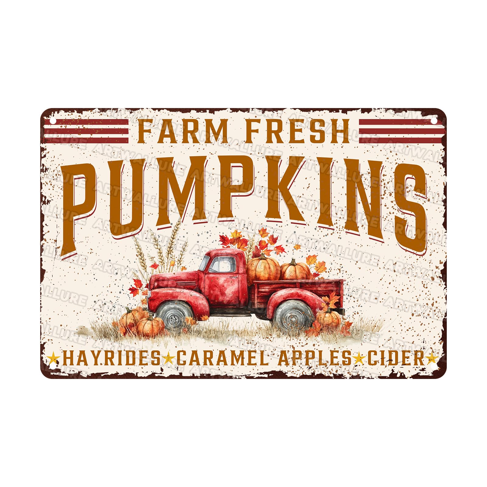 Anceky Tin Sign Farm Fresh Pumpkins Fall Thanksgiving Signs Retro Wall Decor for Living Room Outdoor Yard Garage Home 12×16 Inch