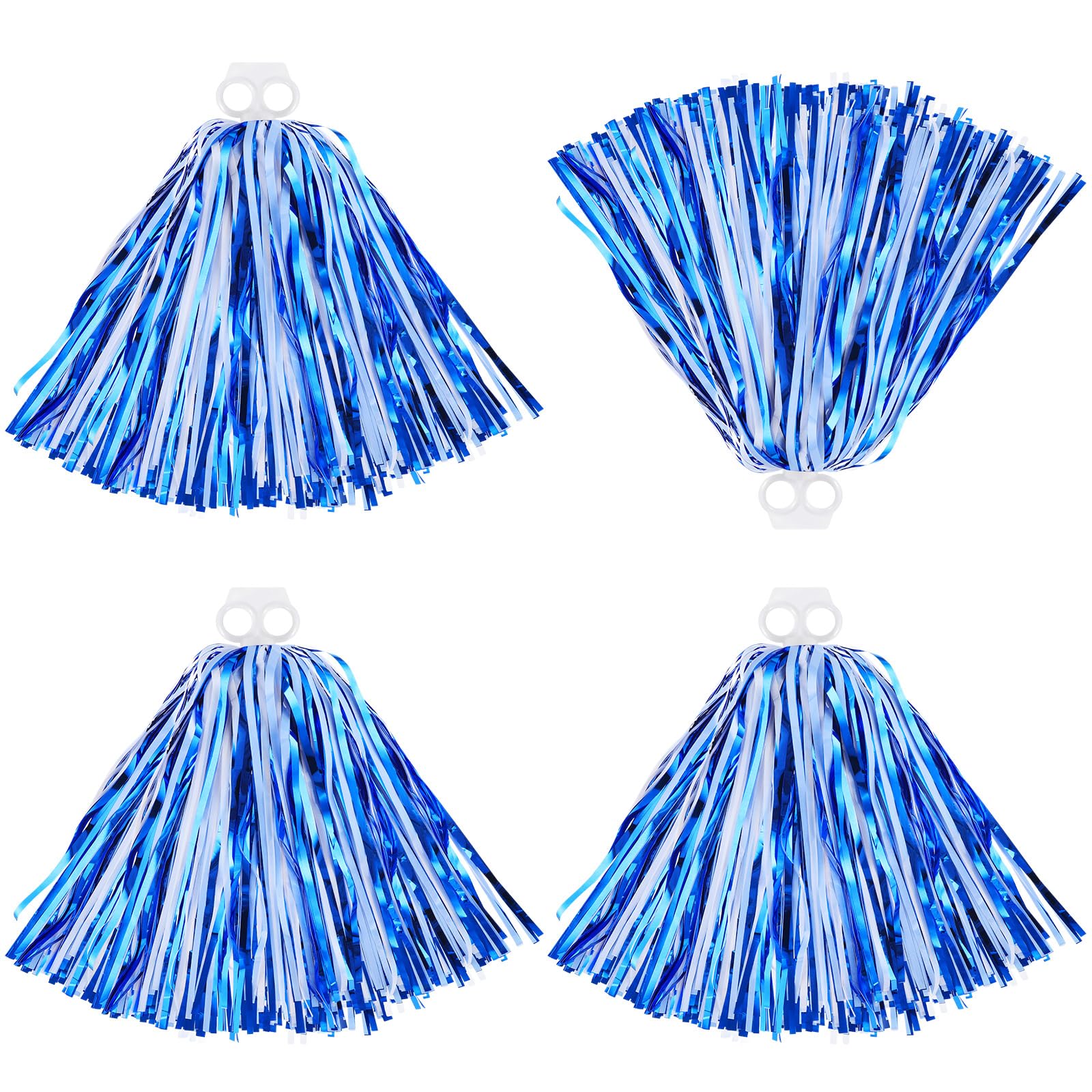Thenshop 4 Pack Cheerleading Pom Poms Cheerleader Squad Spirited Fun Pompoms Cheer Hand Flowers Metallic Foil Pompoms for Adults Sports Meeting Team