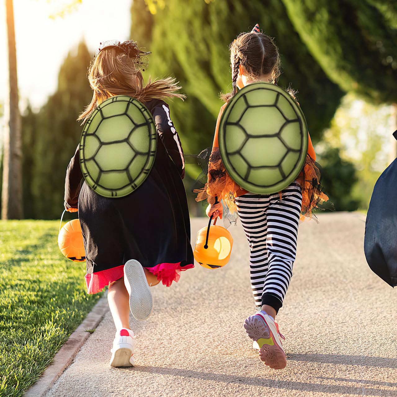 VICASKY Mochila de tortuga con caparazón de tortuga, 2 piezas, accesorios de disfraz para niños, mochila de Eva rendimiento verde