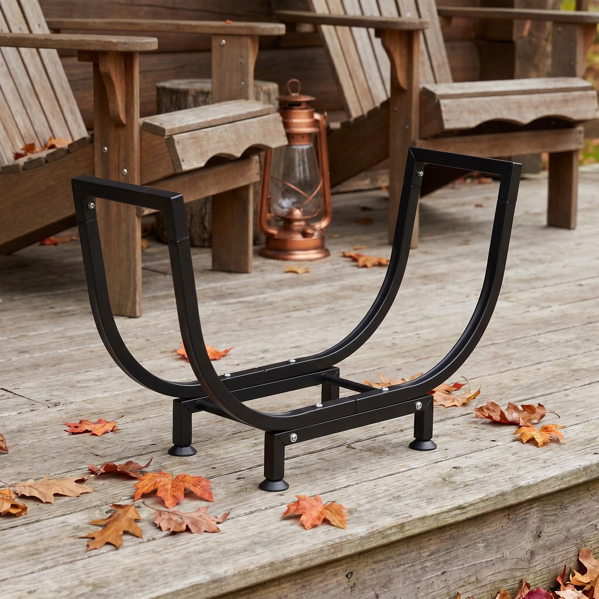 Artibetter Porta legna da ardere: Porta legna da ardere per - da esterno resistente da 60 cm - Supporto per da in acciaio al carbonio per giardino, patio e cortile.