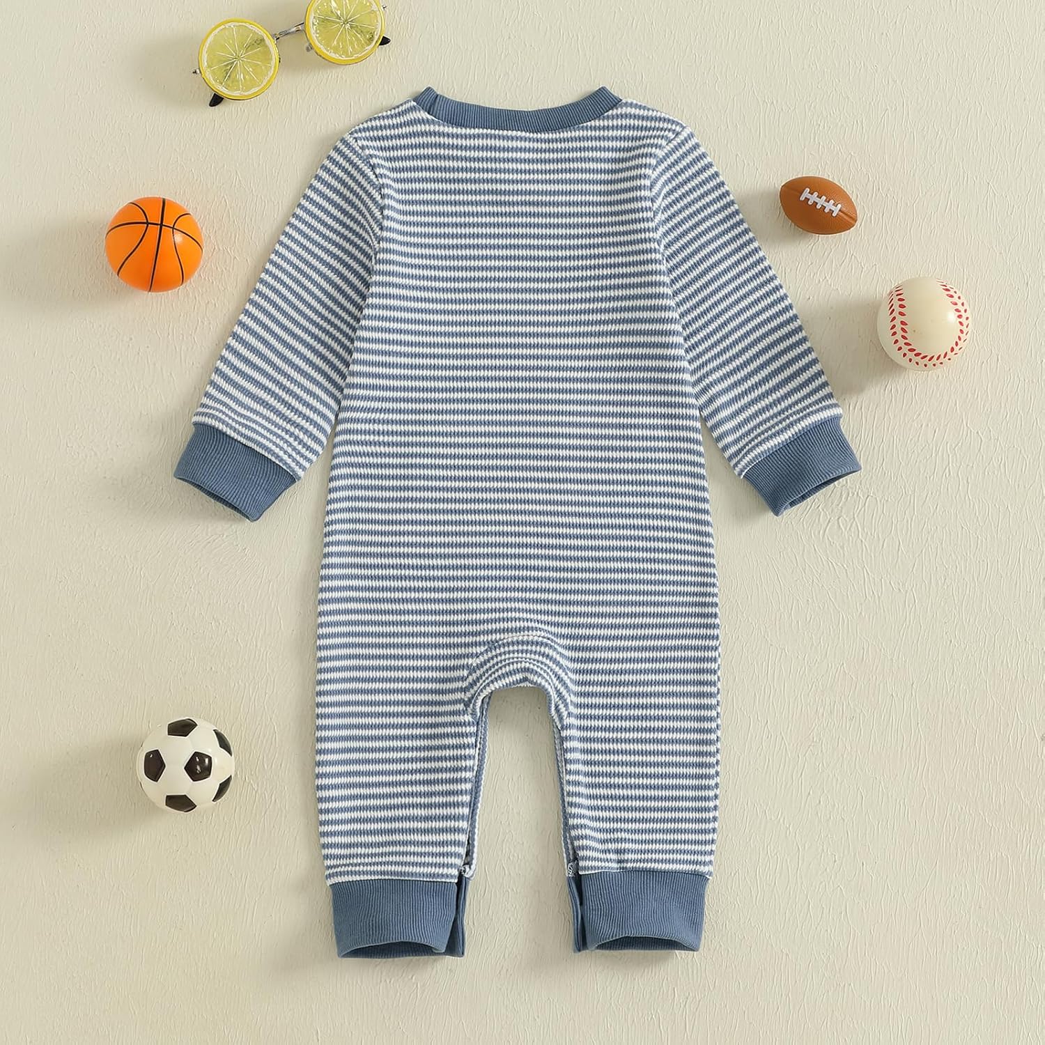 SAYOO Infant Baby Boy Football Outfit Rugby Print Funny Sweatshirt Romper Playsuit Football Season Cotton One-piece Jumpsuit - Image 6