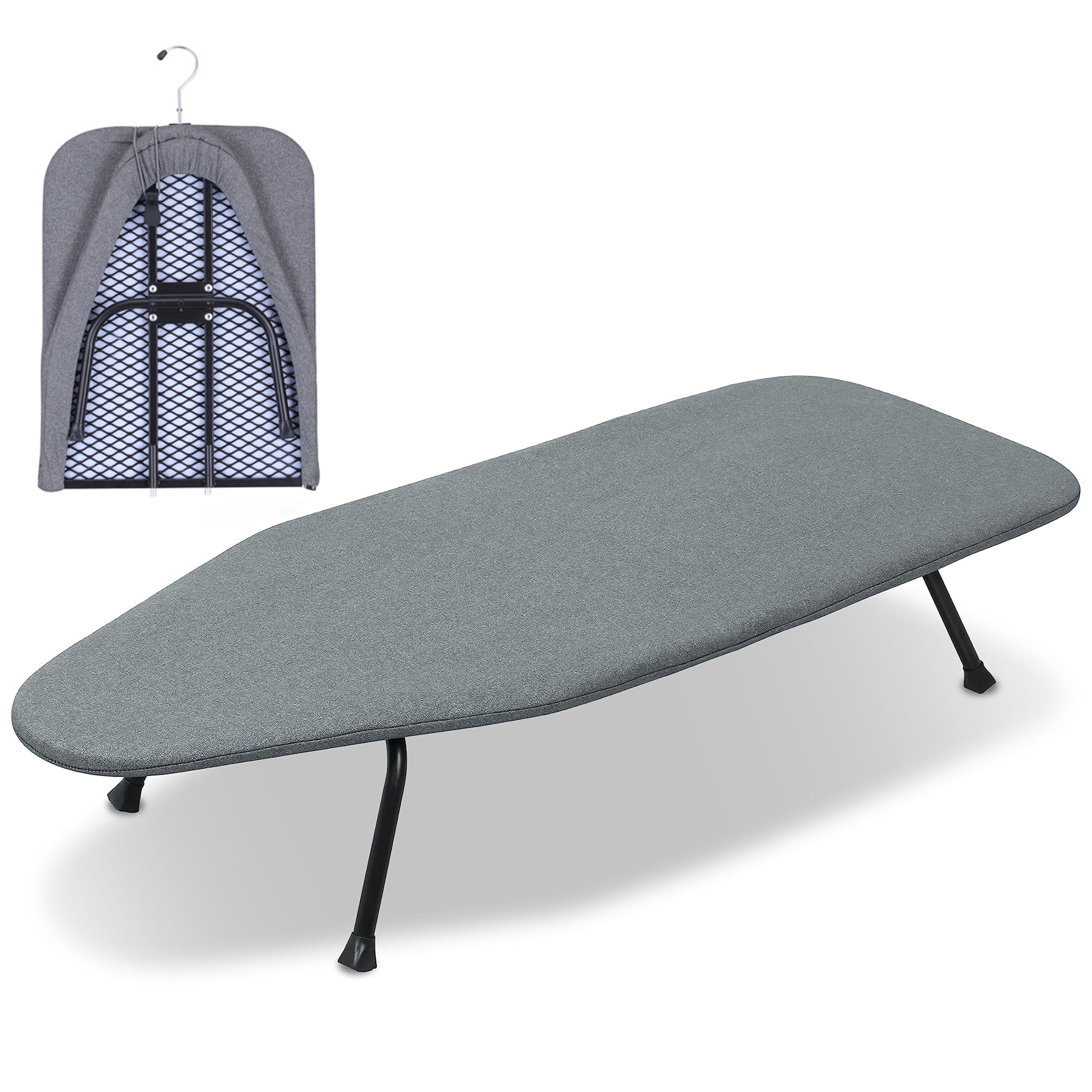 Tabletop Ironing Board Foldable Iron Board Heavy Duty Small Ironing Board with Heat Resistant Cover and 8mm Thicken Pad 31.5"x11.8"x6.2"
