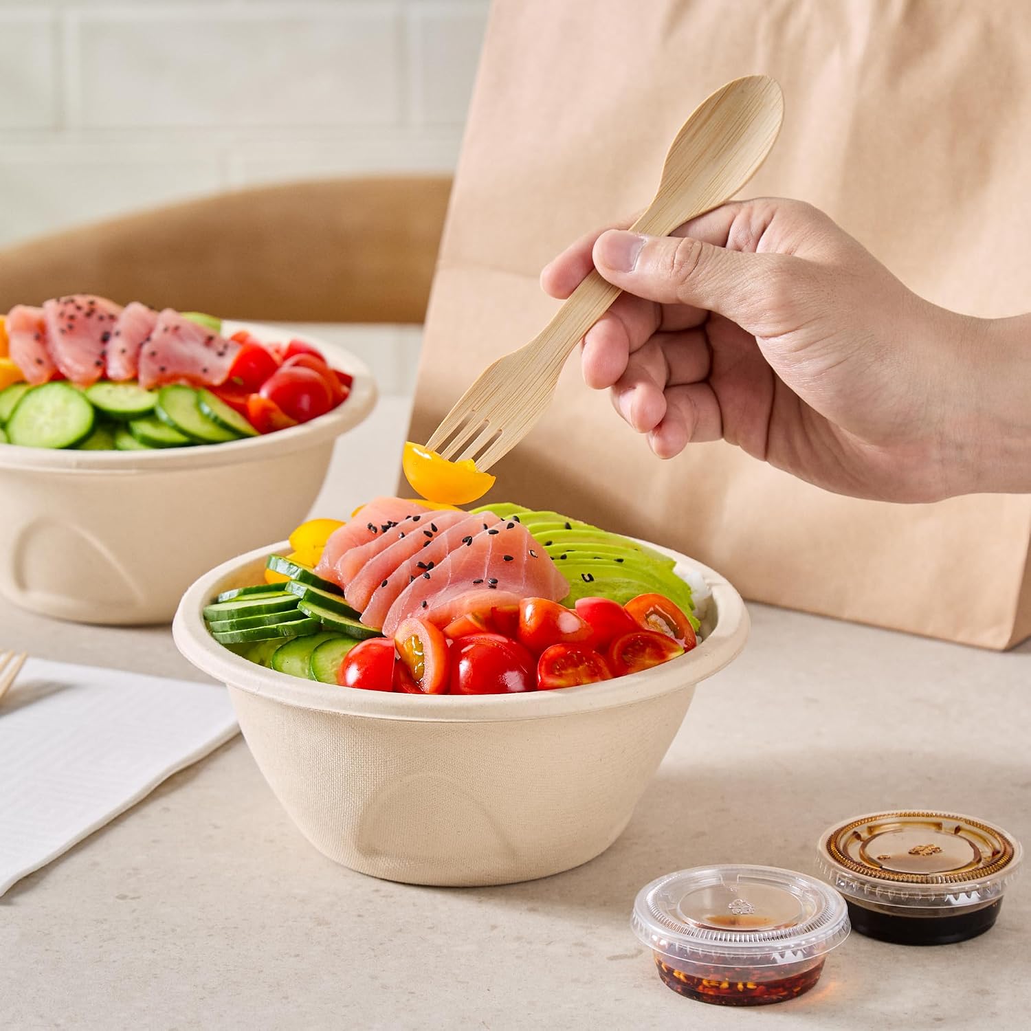 Restaurantware Natural Bamboo Spork, 6.7 In, 100 Pack