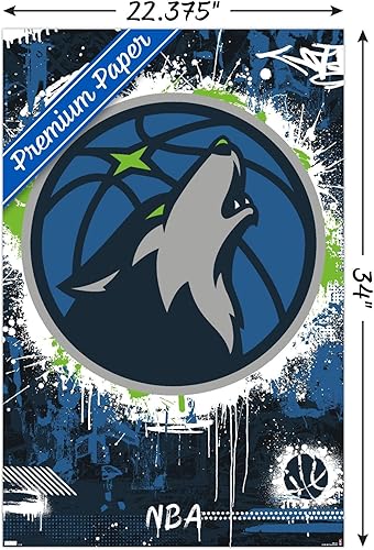Miniatura 3 de Trends International NBA Minnesota Timberwolves - Póster de pared con logotipo Maximalist 23, 22.37 x 34.00 pulgadas, paquete de póster y clip