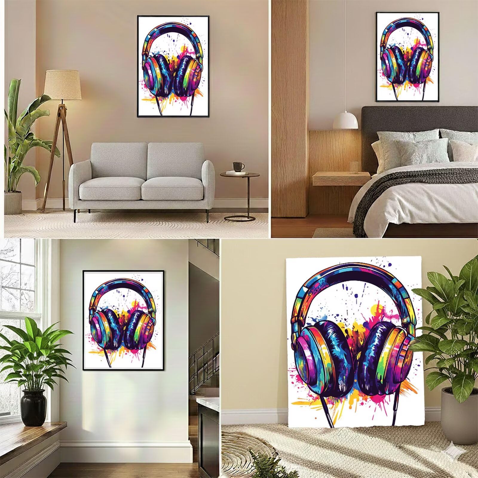 Dipingere con i Numeri Adulti Astratto Dipingere con i Numeri Auricolare Paint by Numbers Hobby Creativi Adulti Fai Da Te Tela di Pittura a Olio Kit, Decorazioni Regalo 60x90cm Senza Cornice Y3-1115