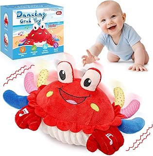Toyzey Crab Baby Toy from 6 7 8 9 10 12 Months, Musical Crawling Toy from 1 Year, Tummy Time Toys Baby Toy from 1 2 Years Girls Boys, Gift for Newborn Boy Girl Children