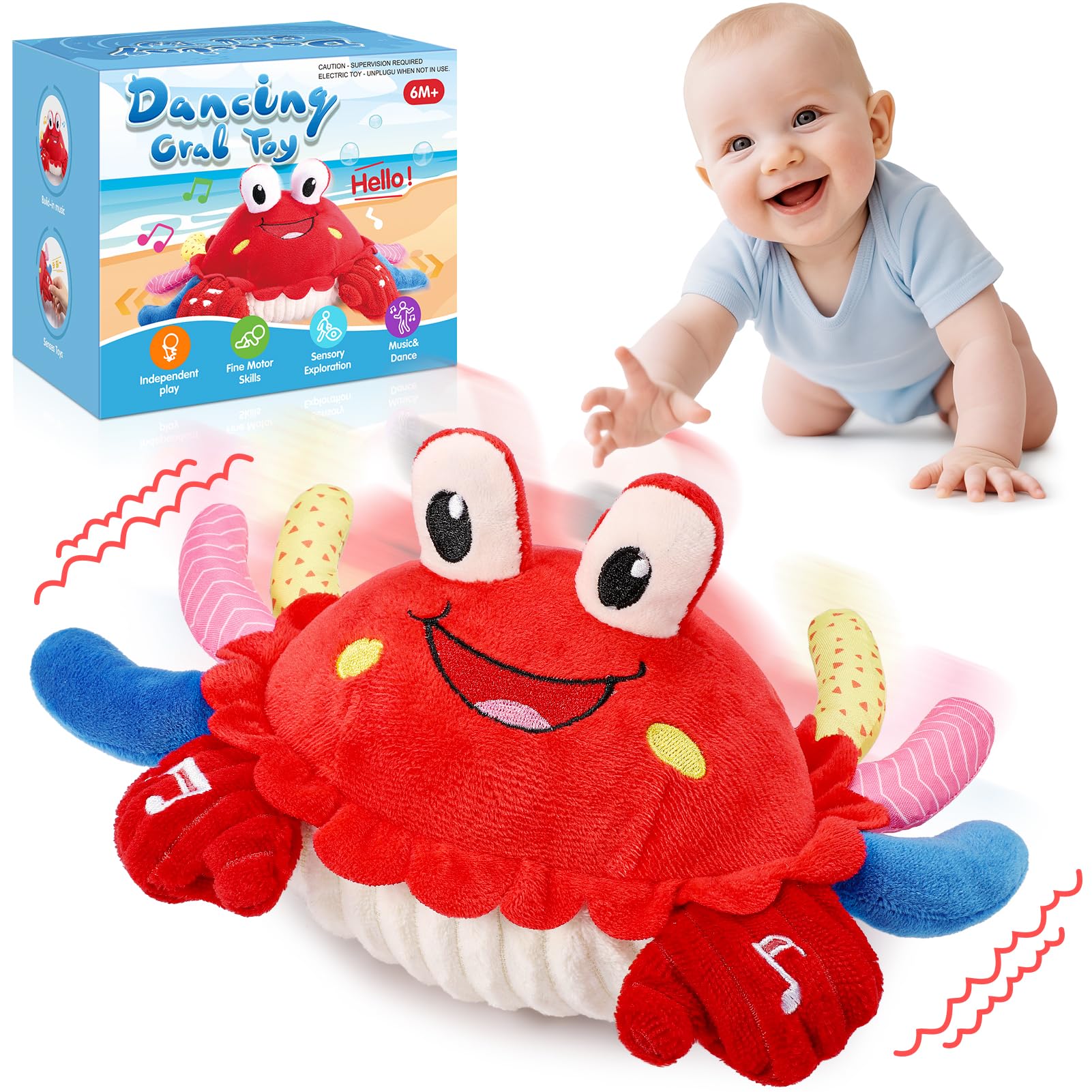 Toyzey Juguete musical para bebés a partir de 6, 7, 8, 9, 10, 12 meses, juguete musical para gatear a partir de 1 año, juguete para bebés a partir de 1 2 años, regalo para recién nacidos, niños, niñas