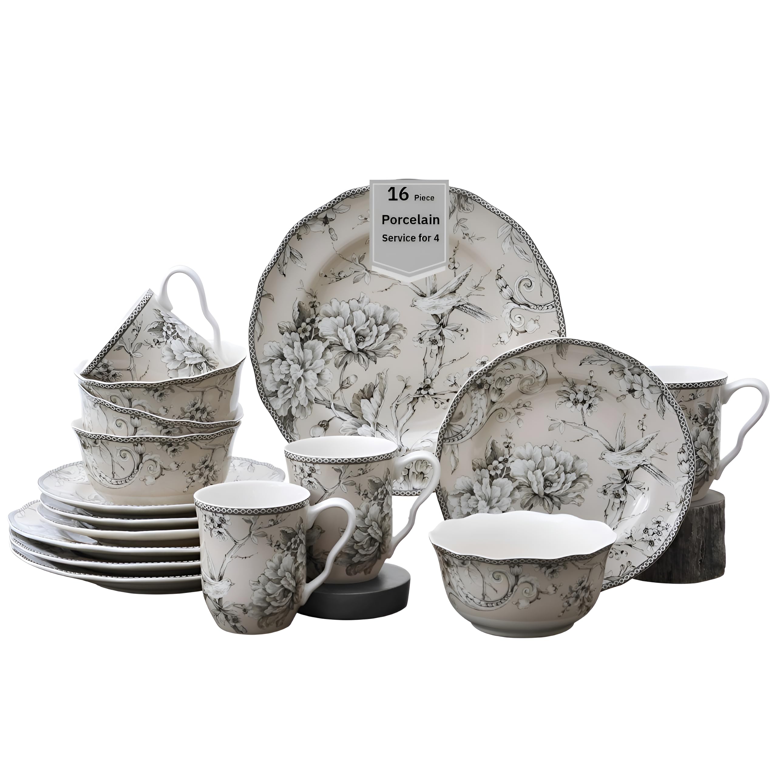 Amazon.com | 222 Fifth Adelaide 16-Piece Traditional Antique White