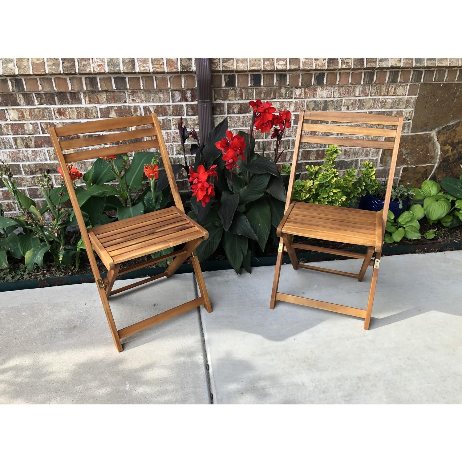 International Caravan Acacia Wood Folding Chairs (Set of 2)