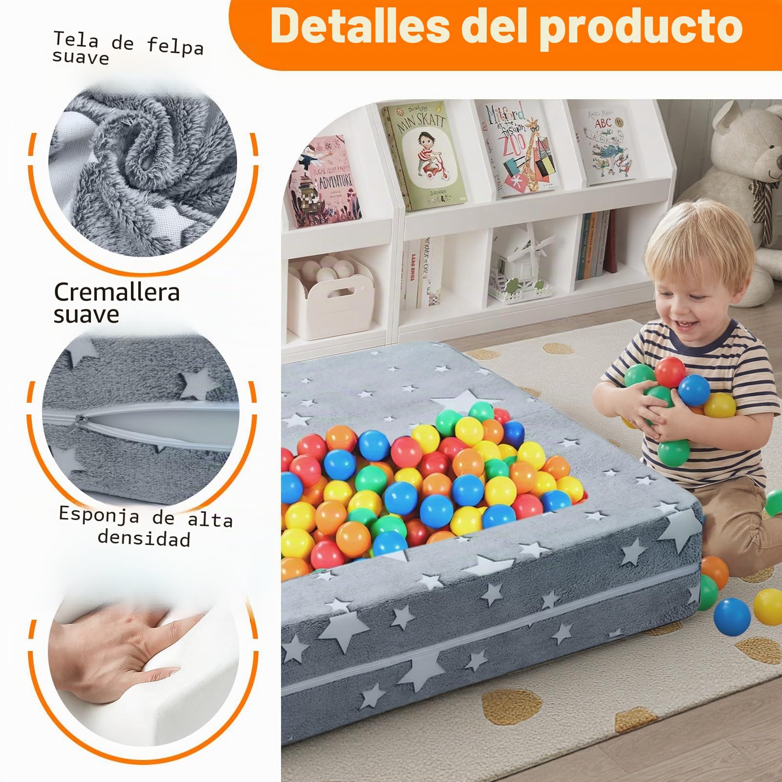 MeMoreCool Sillon Bebe, sofá con Estrellas Que Brillan en la Oscuridad, sofá Plegable para niños Infantil, Sillones Infantiles, Sofá Infantil Modular para Sala de Juegos