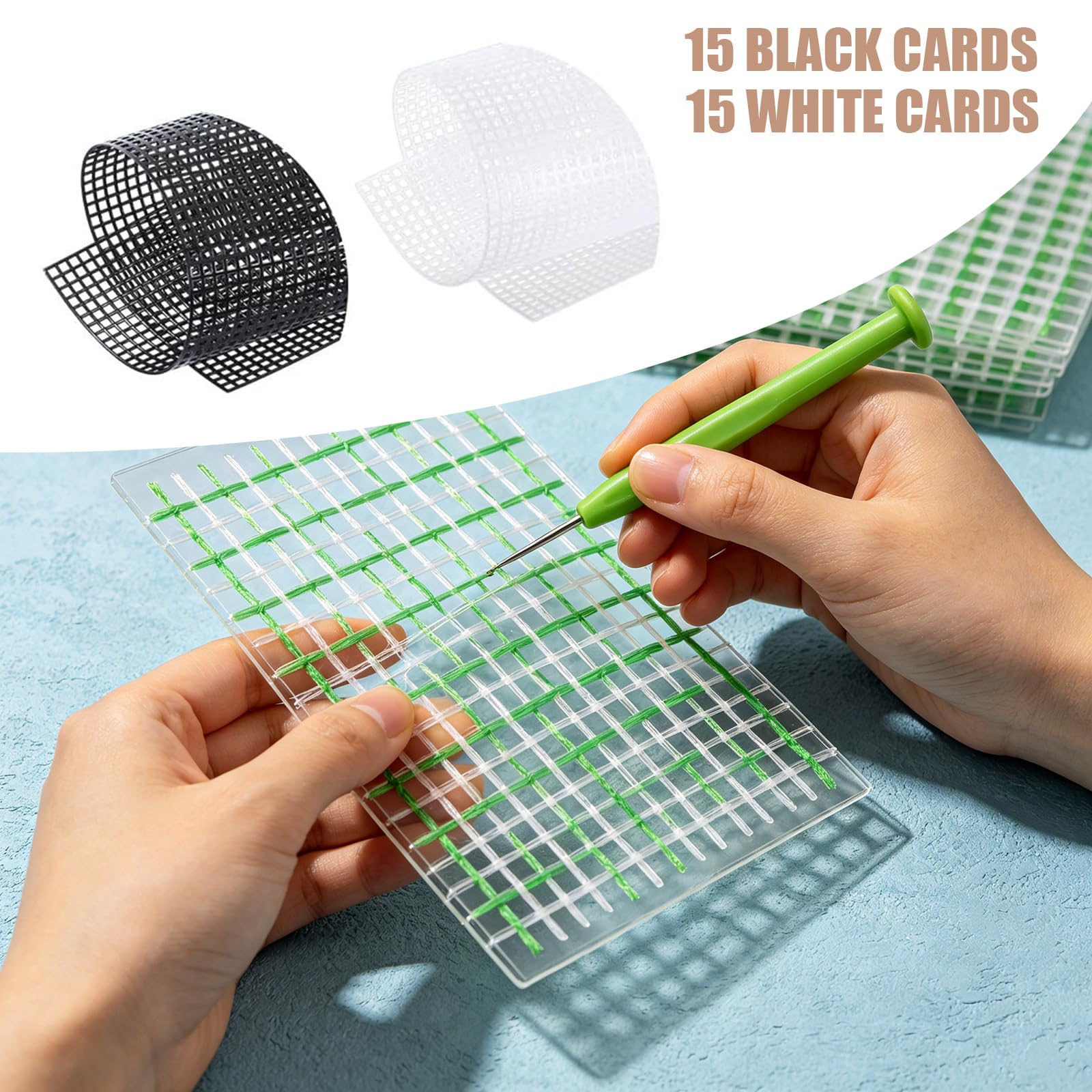 30 lienzos blancos y negros de 30 x 20 cm para bordado, costura, manualidades, bordado, hojas de marco