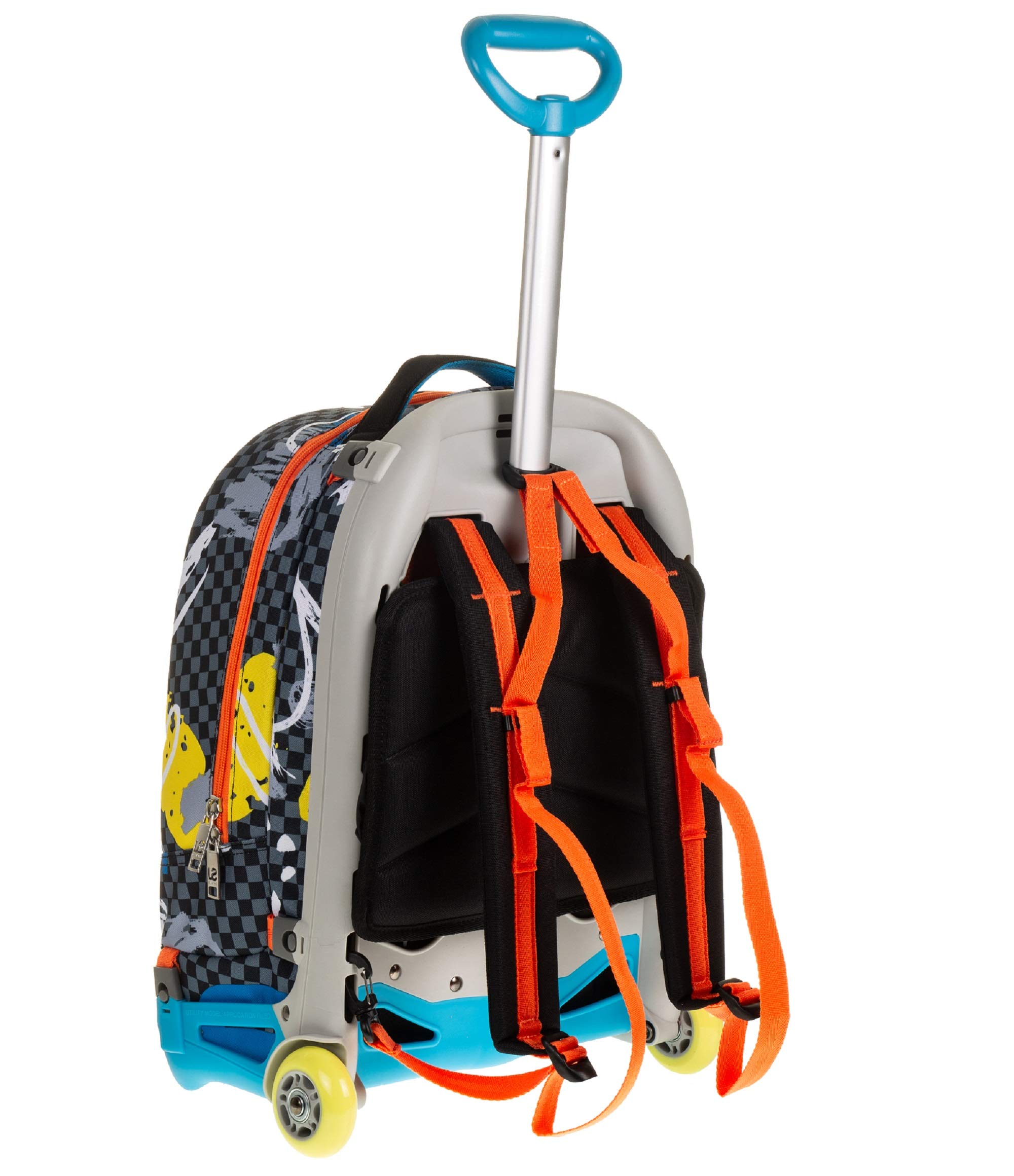 TROLLEY JACK JUNIOR - SJ BOY - Blu Arancio - 28 LT SGANCIABILE e LAVABILE - Scuola e viaggio