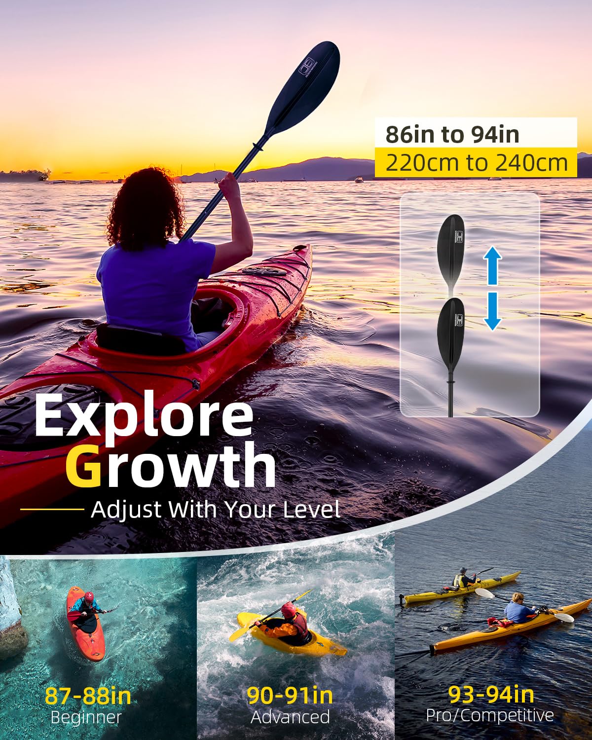 Amazon | OCEANBROAD 調節可能なカーボンファイバーカヤック