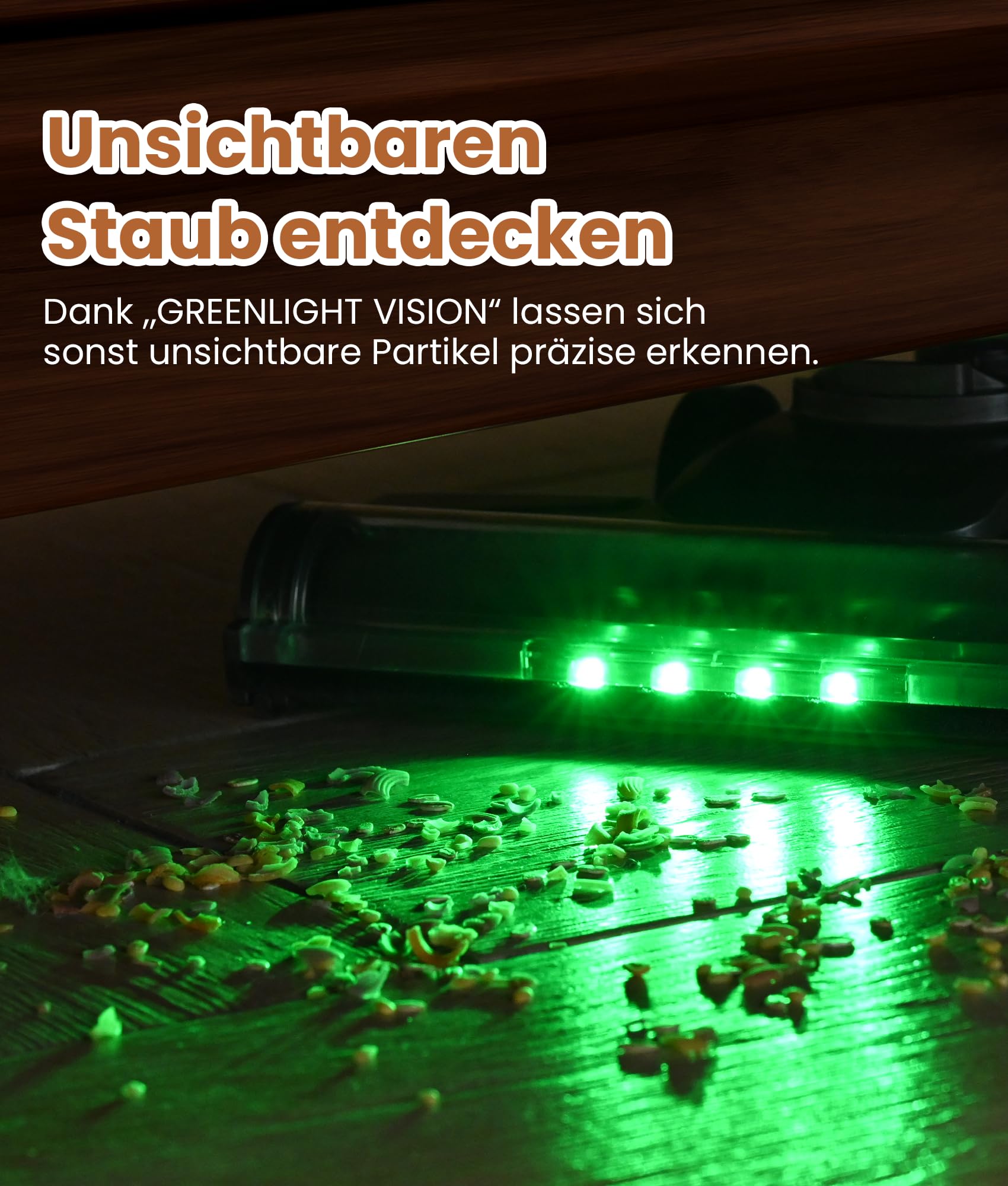 VersLife Z8 Akku Staubsauger Kabellos, 500W/40KPa/45Min Akkustaubsauger | Kabelloser Akkusauger mit Smart LED-Display, selbststehendem Design und grünem Licht für Tierhaare, Hartböden und Teppiche