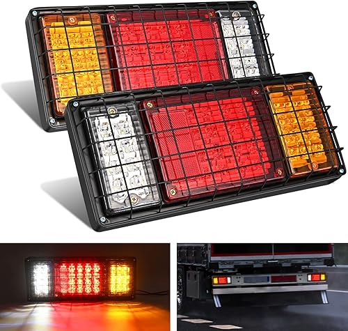 Nilight Kit de 2 luces traseras para remolque, 40 luces LED, luces de giro de freno para funcionamiento, luces traseras impermeables para 10-30 V,