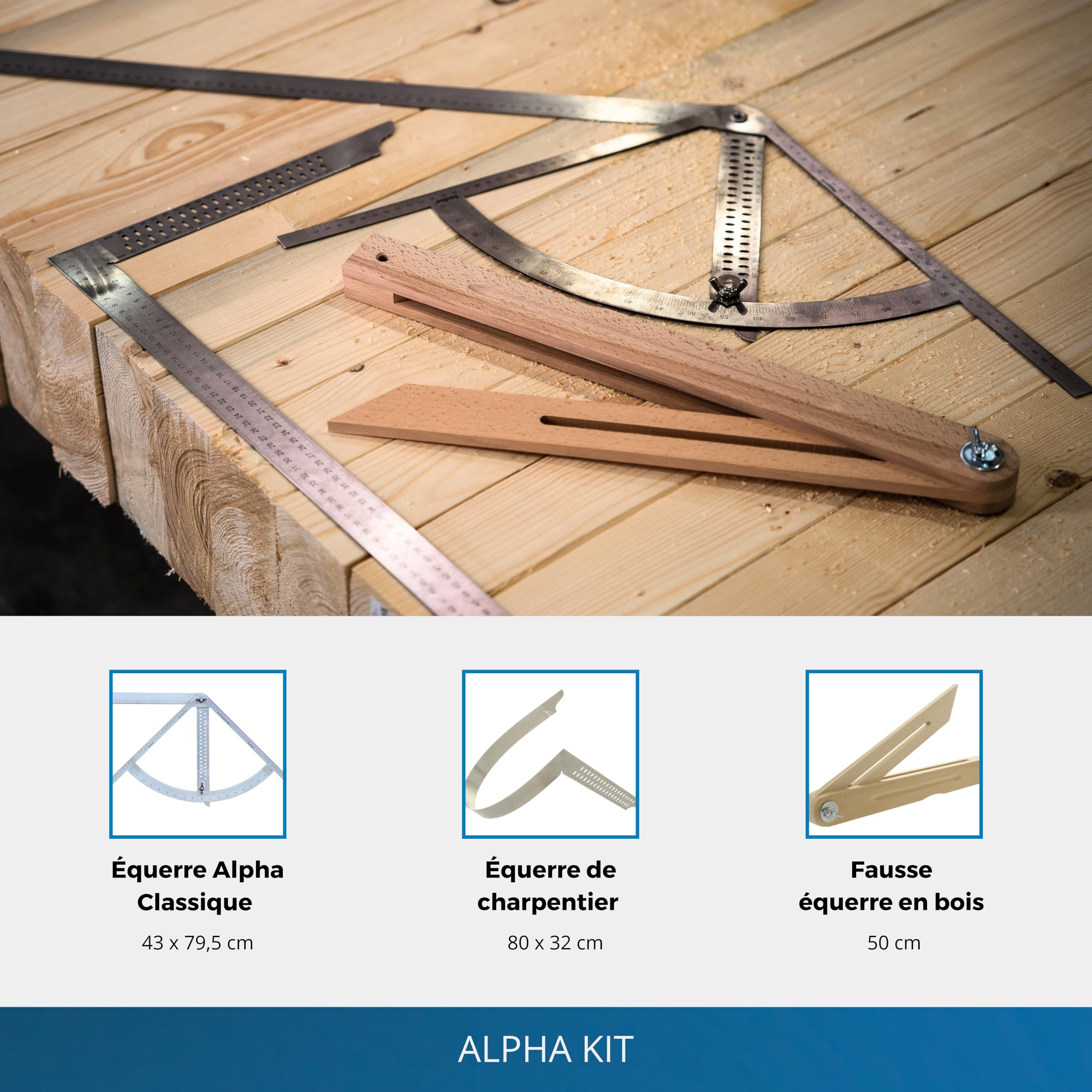Outil de traçage Alpha Set M900d - Équerre Alpha & en kit, Équerre Alpha, Équerre de charpentier & Fausse équerre pour charpentier