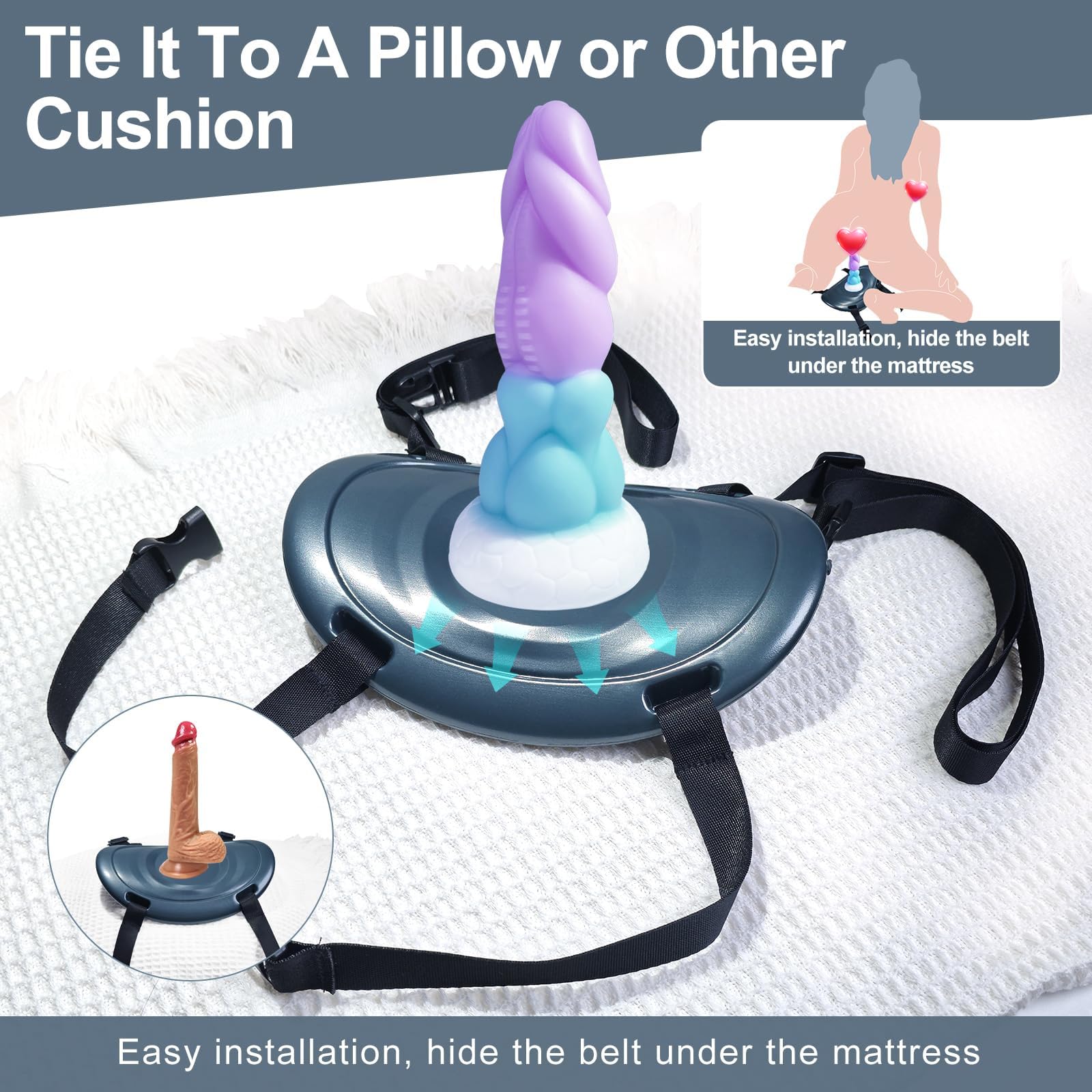Amazon.com: Suction Cup Dildo Mount, Sex Saddle with Straps for Hands-Free  Play on Pillow, Dildo Holder for Monster Fantasy Dildos, Sex Chair, Adult  Toys & Games for Women Men (Green) : Health