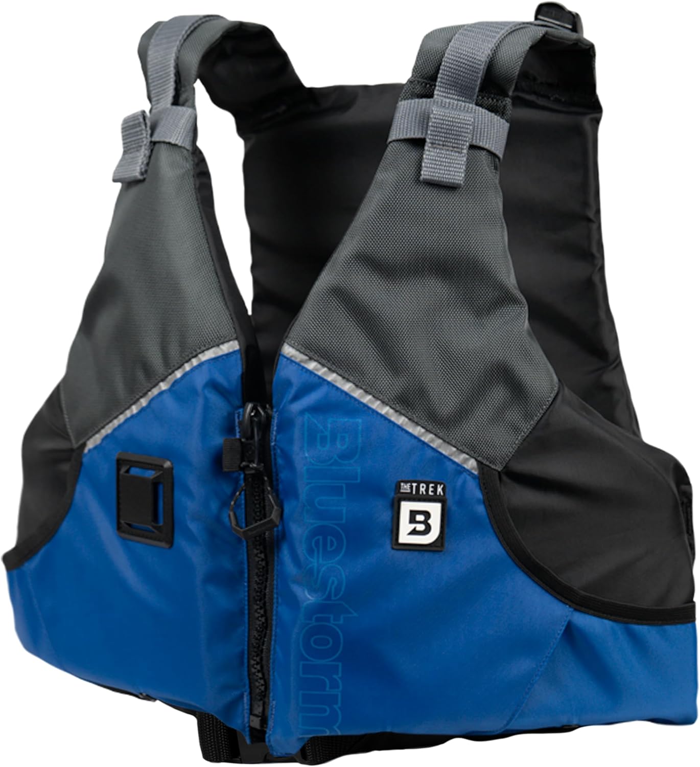 BLUESTORM Trek Kayak Life Jacket for Adults | US Coast Guard (USCG) Approved Type 3 Universal Foam Life Vest Preserver (PFD) for Kayaking, Paddling, SUP, Fishing & More (Deep Blue)