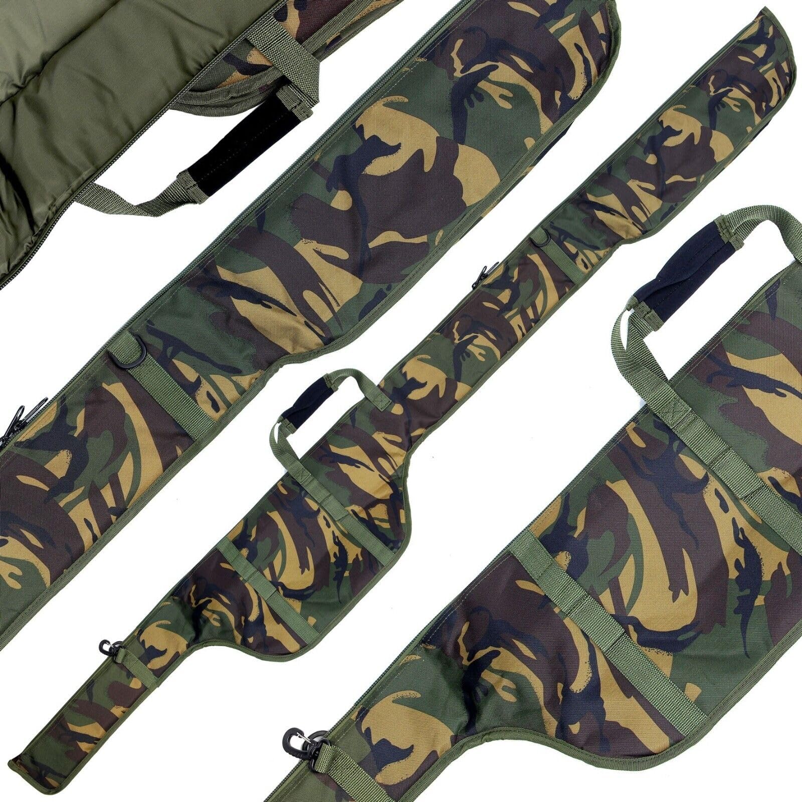 NGT Fishing Holdall Rod and Reel Single Sleeve for 12ft Carp Rods Padded Stylish DPM Camo Design Zip Fully Lined (1)