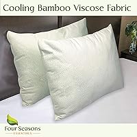 Vista 5 de Four Seasons Essentials Protectores de almohada impermeables de tamaño estándar (juego de 2) – Viscosa natural derivada de bambú – Fundas