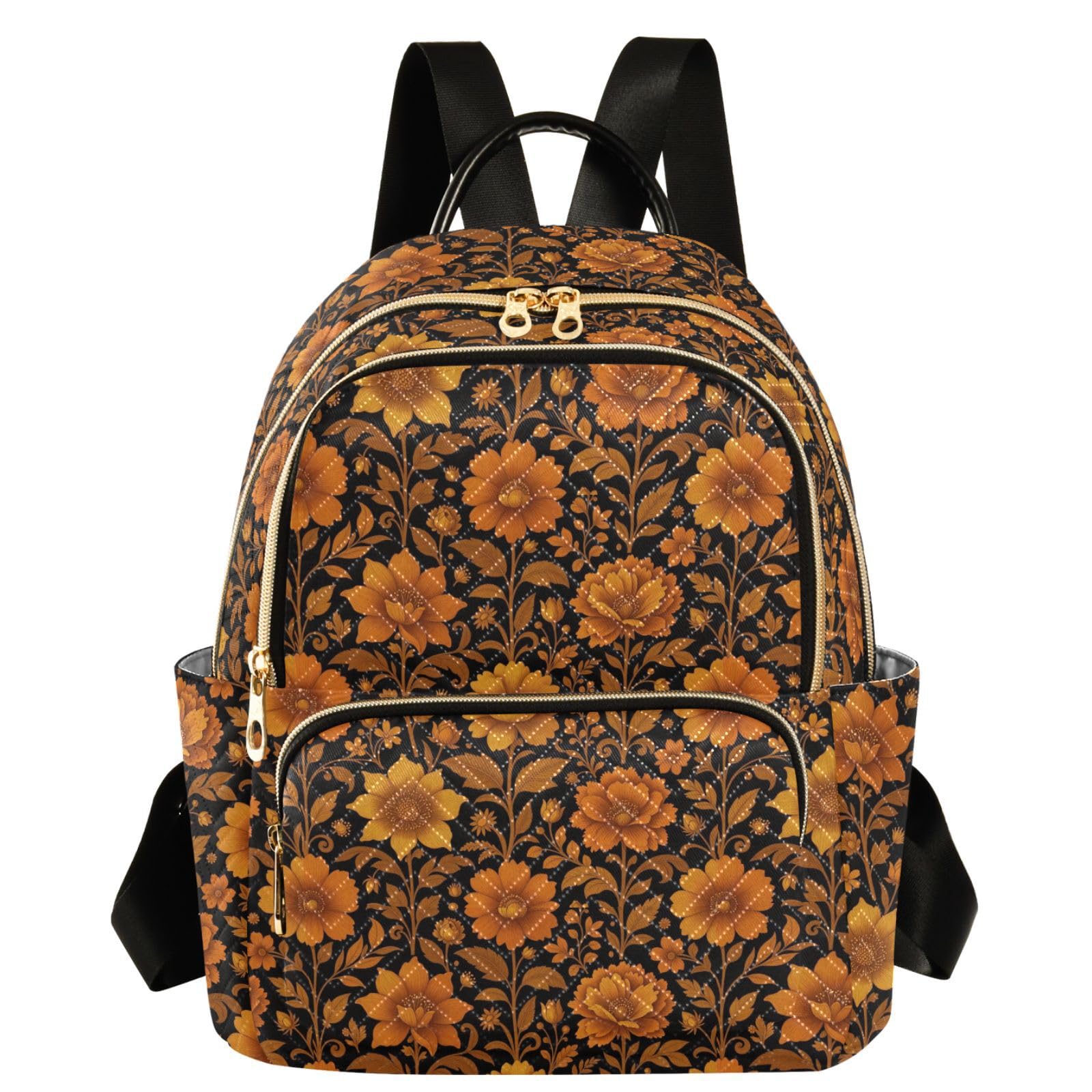 Mochila de moda con múltiples bolsillos y estampado floral elegante 8