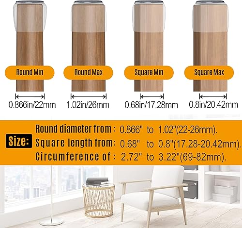 Miniatura 110 de 24 protectores de patas de silla para suelos de madera dura, almohadillas de fieltro de silicona para muebles, fundas de patas de mesa de movimiento