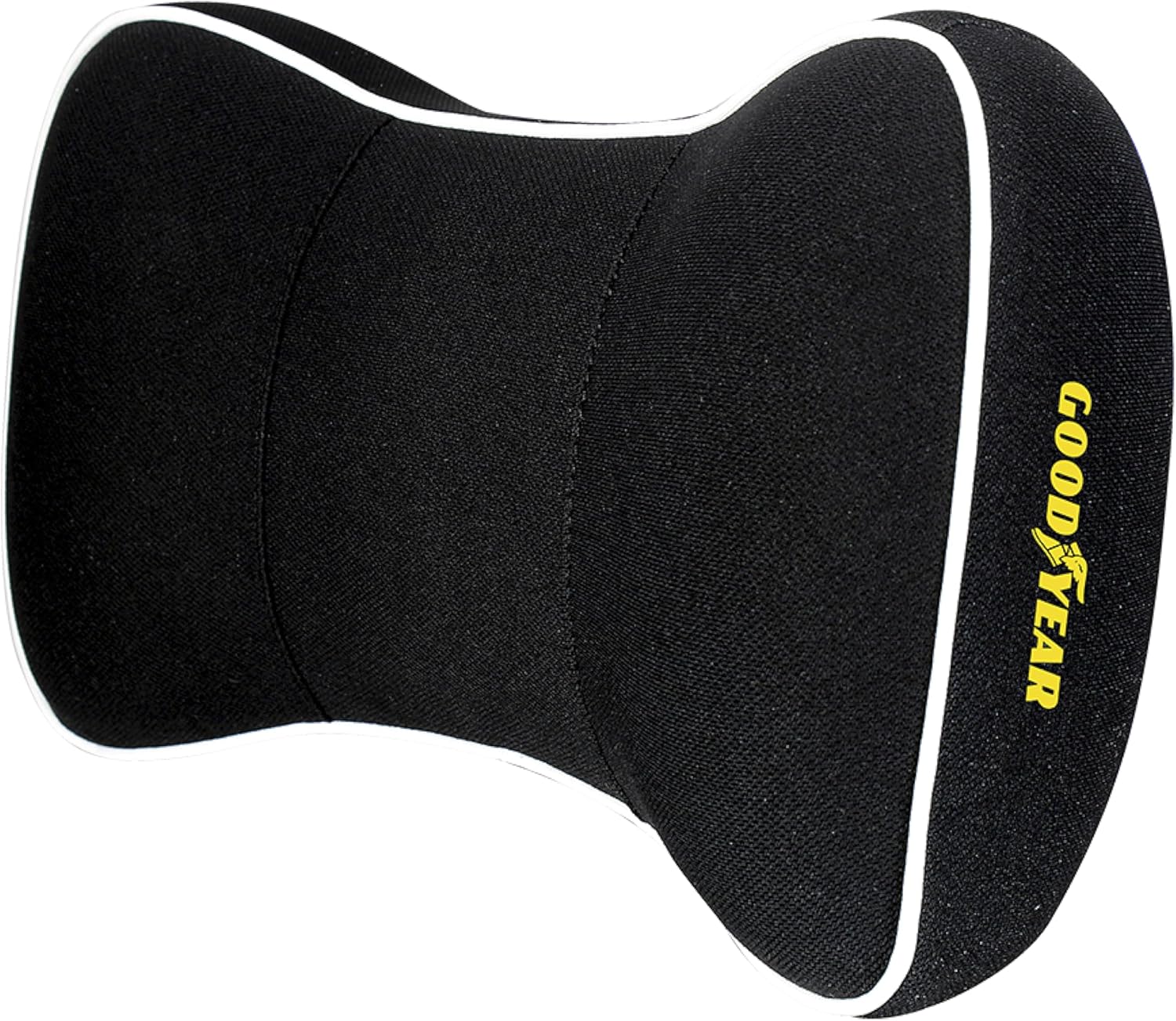 Goodyear Car Neck Pillow, Soft Memory Foam Headrest Pillow for Driving, Ergonomic Car Seat Headrest Cushion with Adjustable Strap, Breathable & Removable Cover, Neck Pain Relief, Black