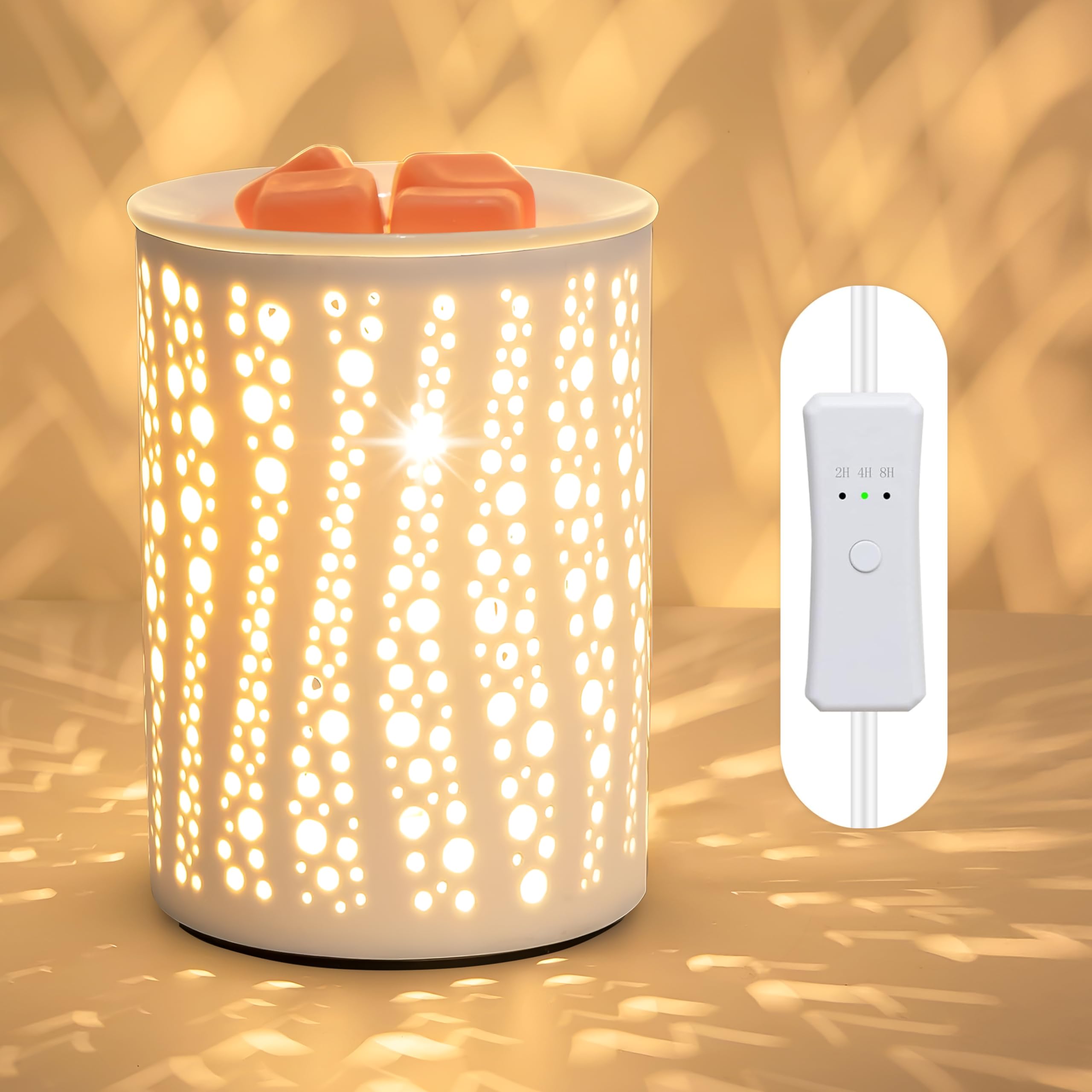 PALANCHY Wax Melt Warmer with Timer Electric Candle Wax Warmer Ceramic Oil Burner with 2/4/8 Hr Timer Settings Fragrance Wax Melter for Scented Home