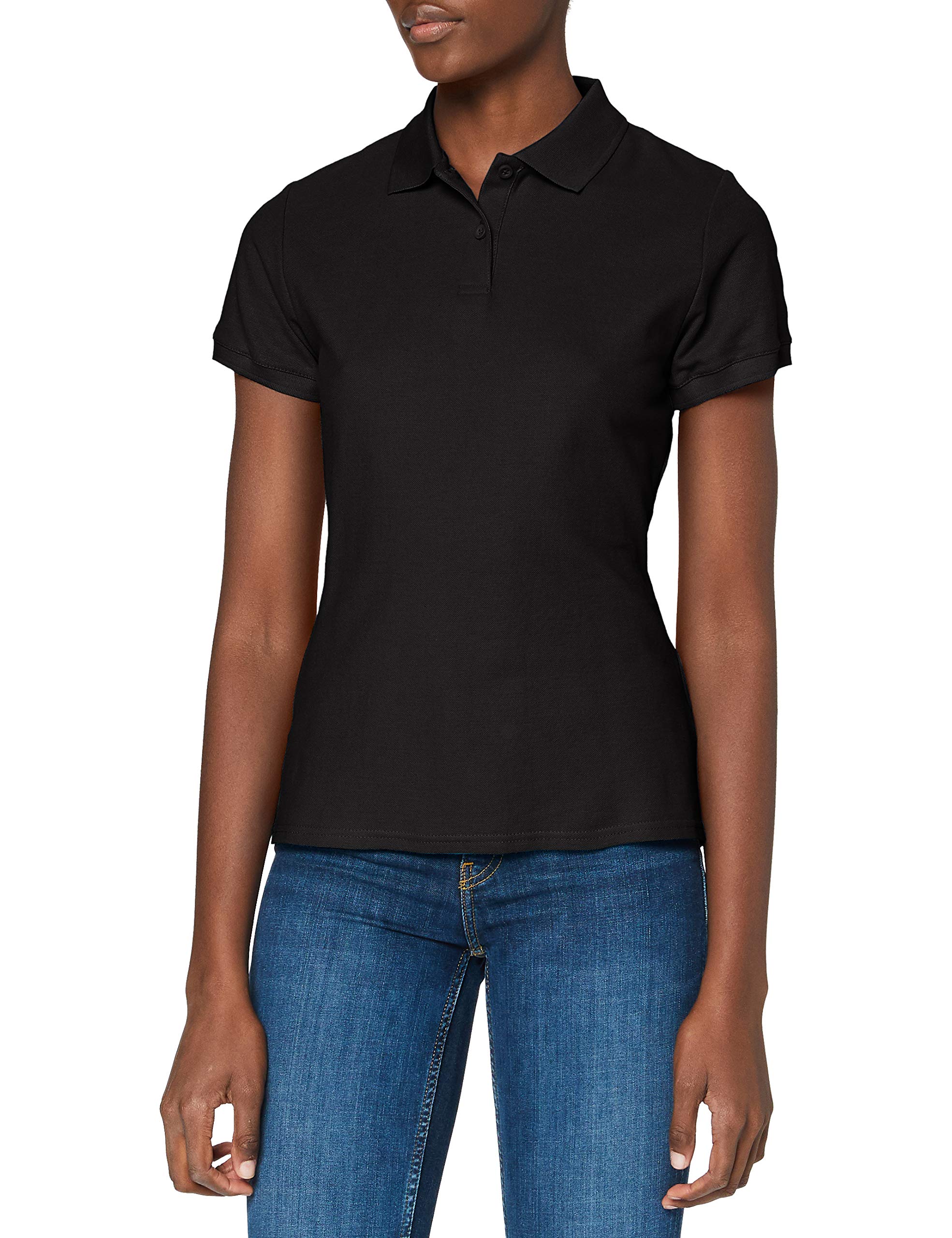 Fruit of the Loom Women's Premium Polo Shirt, Black, 14 (Manufacturer Size:Large)