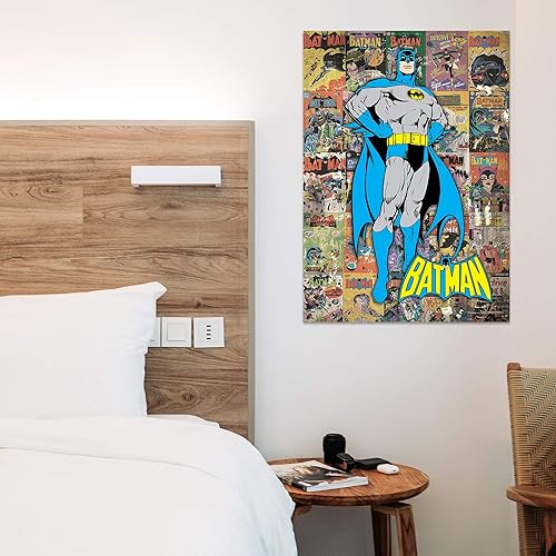 Miniatura 4 de MIGHTYPRINT DC Comics - Batman - Collage clásico - Arte de pared duradero de 17 x 24 pulgadas - No hecho de papel - Coleccionable con licencia