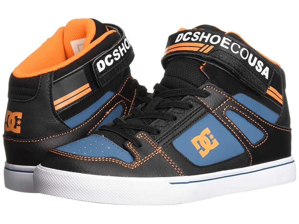

DC Kids Pure High-Top EV (Little Kid/Big Kid) (Black/Orange/Blue) Boys Shoes