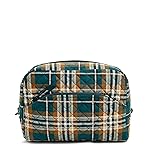 Vera Bradley Women\'s Cotton Large Cosmetic Makeup Organizer Bag, Orchard Plaid, One Size