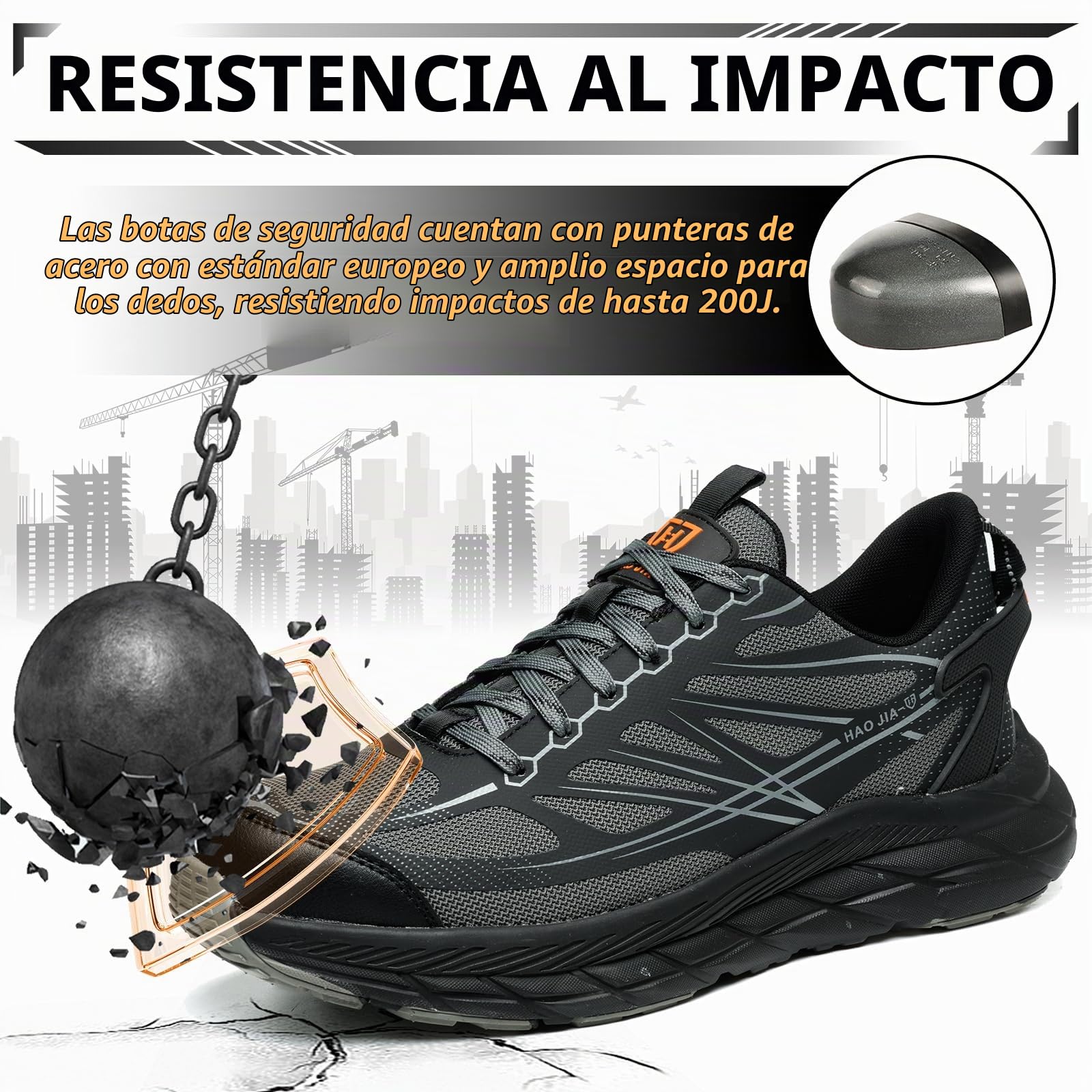 Zapatos de Seguridad para Hombre Comodos Zapatillas de Seguridad Mujer Antideslizante Zapatos Trabajo con Puntera de Acero Ligero Transpirable Calzado Seguridad