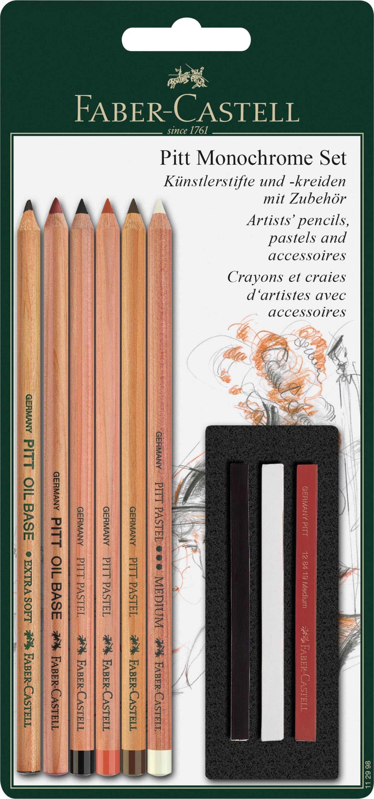 Faber-Castell PITT MONOCHROME SET BLISTER CARDED