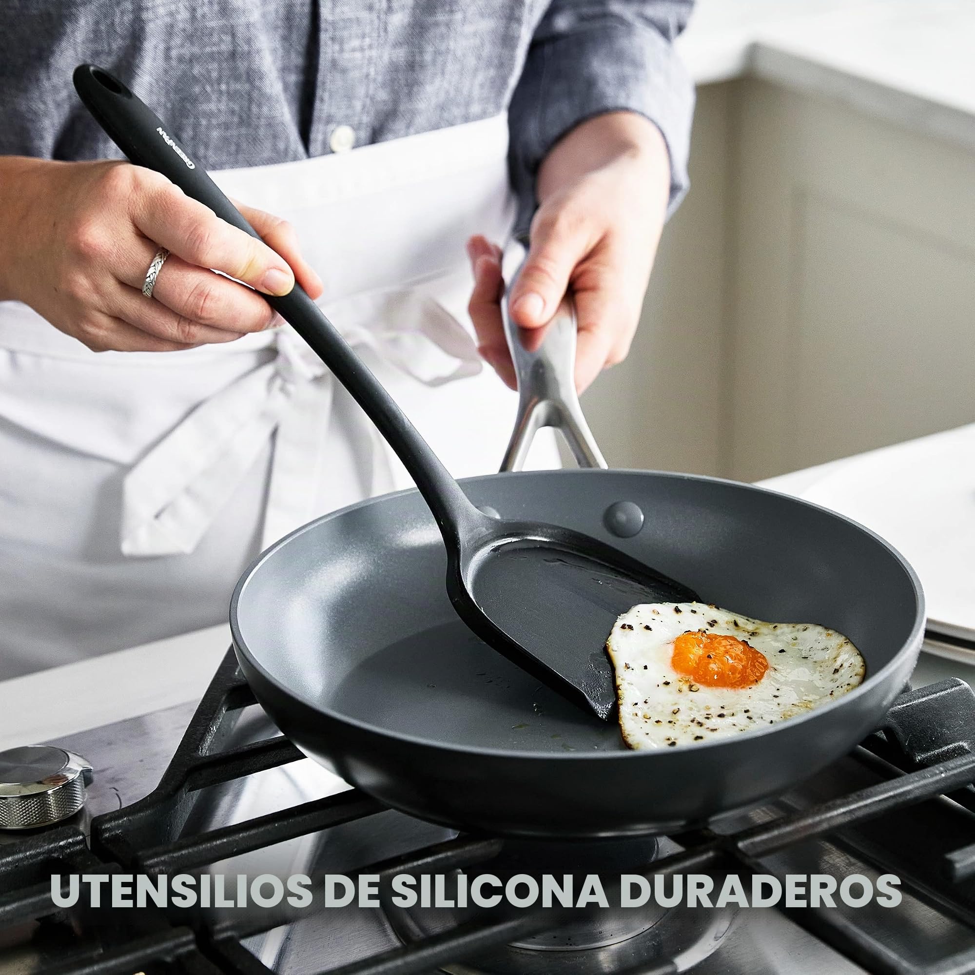 GreenPan Cooking Tools - Juego de utensilios de cocina (5 piezas), color negro