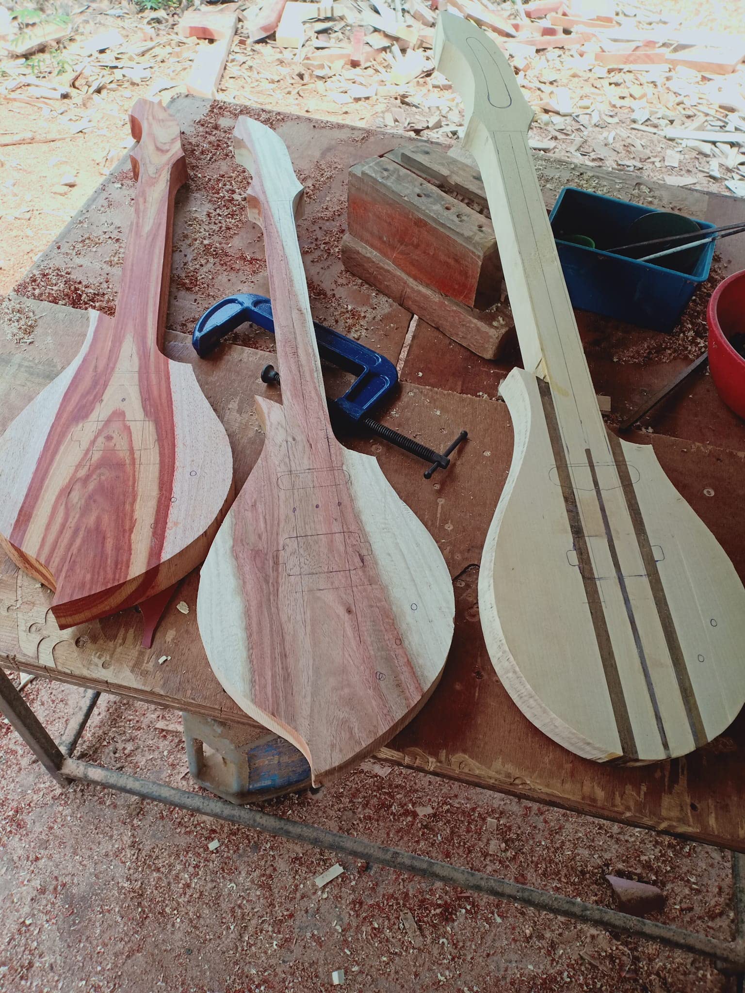 Isarn Acoustic Electric Phin 3 Strings, Thai Lao Guitar Musical Instrument, Traditional Thai Classical Musical Pin112