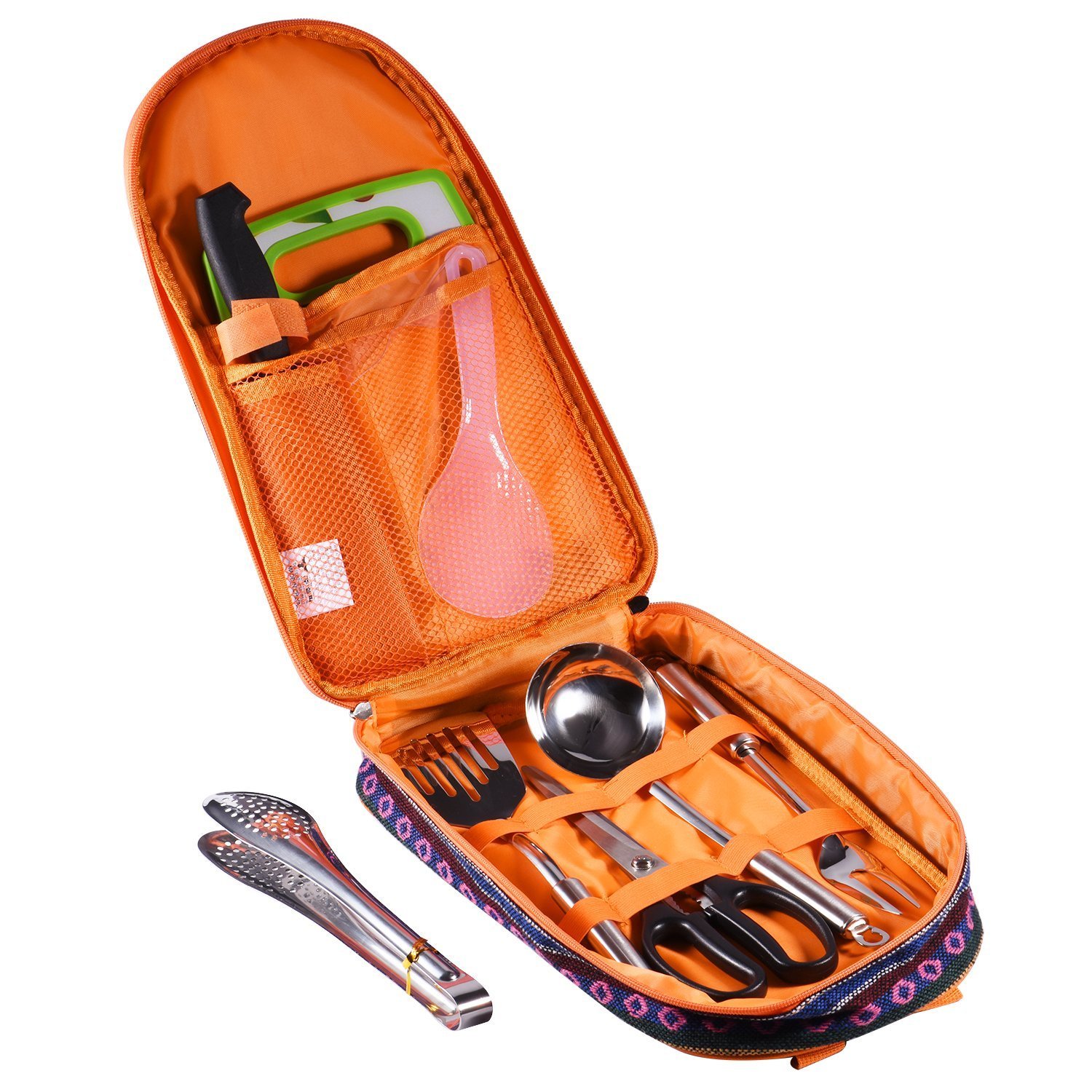 8 Pieces Camping Kitchen Utensils Set Outdoor Hiking Backpack Bbq Cookware Set