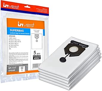 Invest Staubsaugerbeutel - 20 Stück Ersatzbeutel Kompatibel Mit Kärcher Modellen
